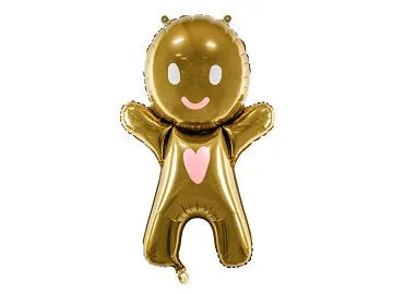 Gingerbread Man Pink Heart Foil Balloon 23”