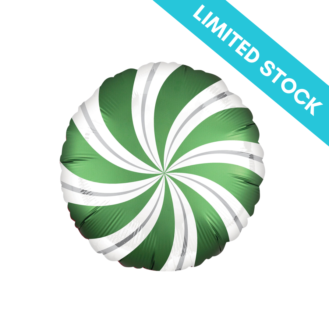 Anagram Green and White Candy Swirl Foil 18"