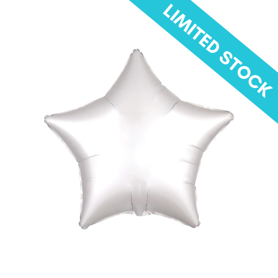 Amscan Silk Lustre White Star Foil Balloon 18"