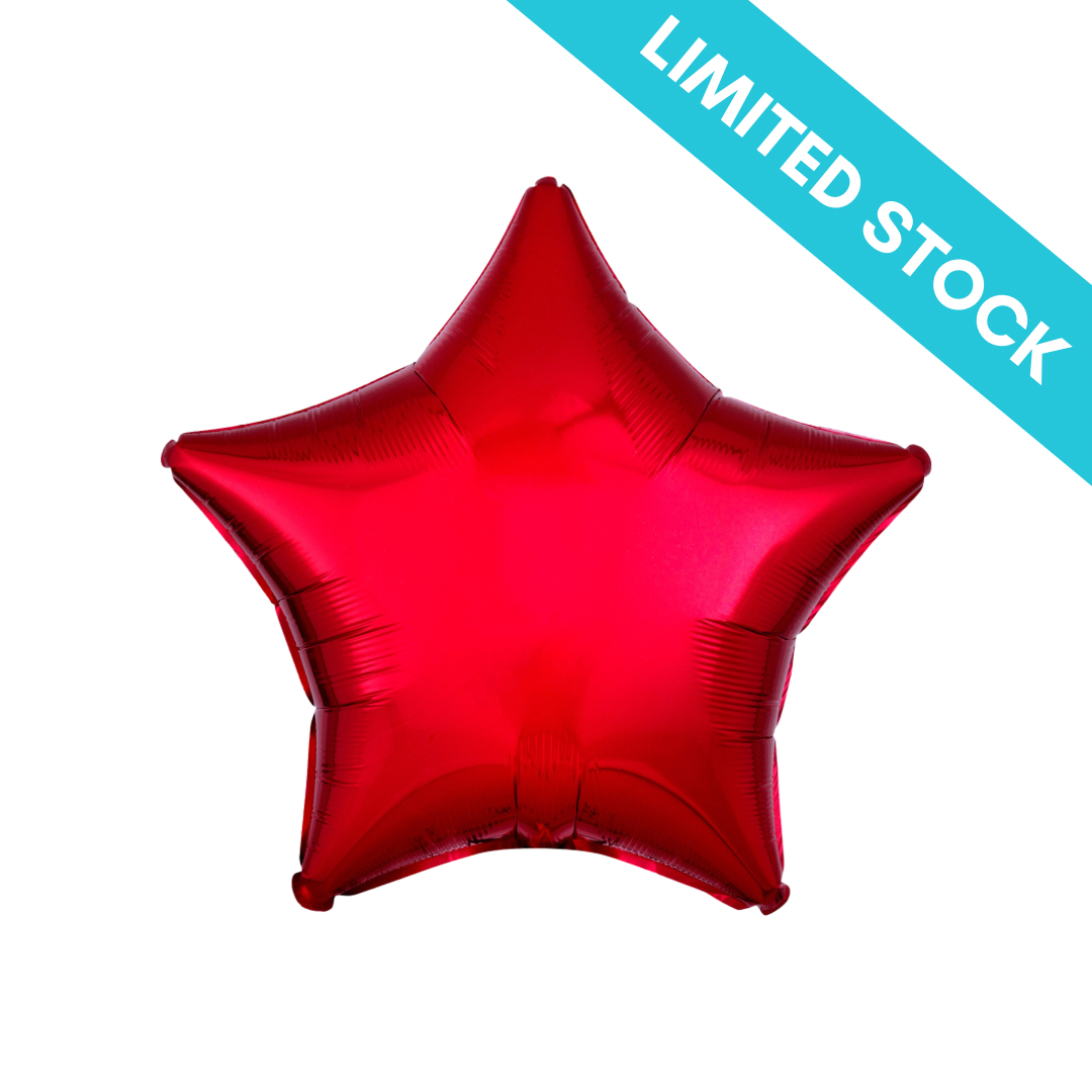 Anagram Metallic Red Star Foil Balloon 18"