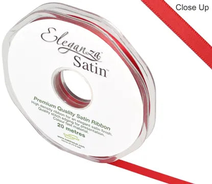 Eleganza Double Faced Satin 6mm x 20m Red