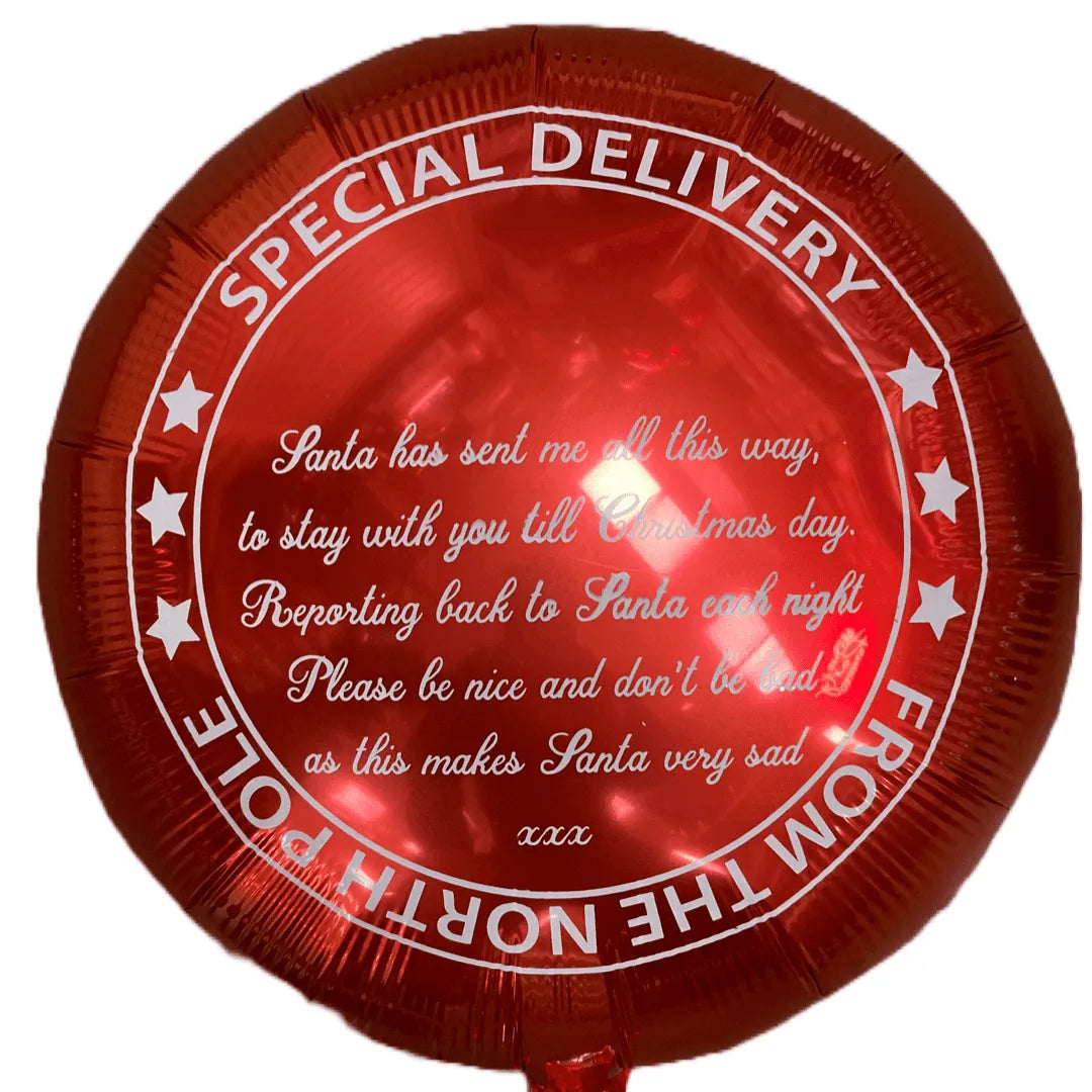 Elf Special Delivery Red Foil Balloon 18" (unpackaged)