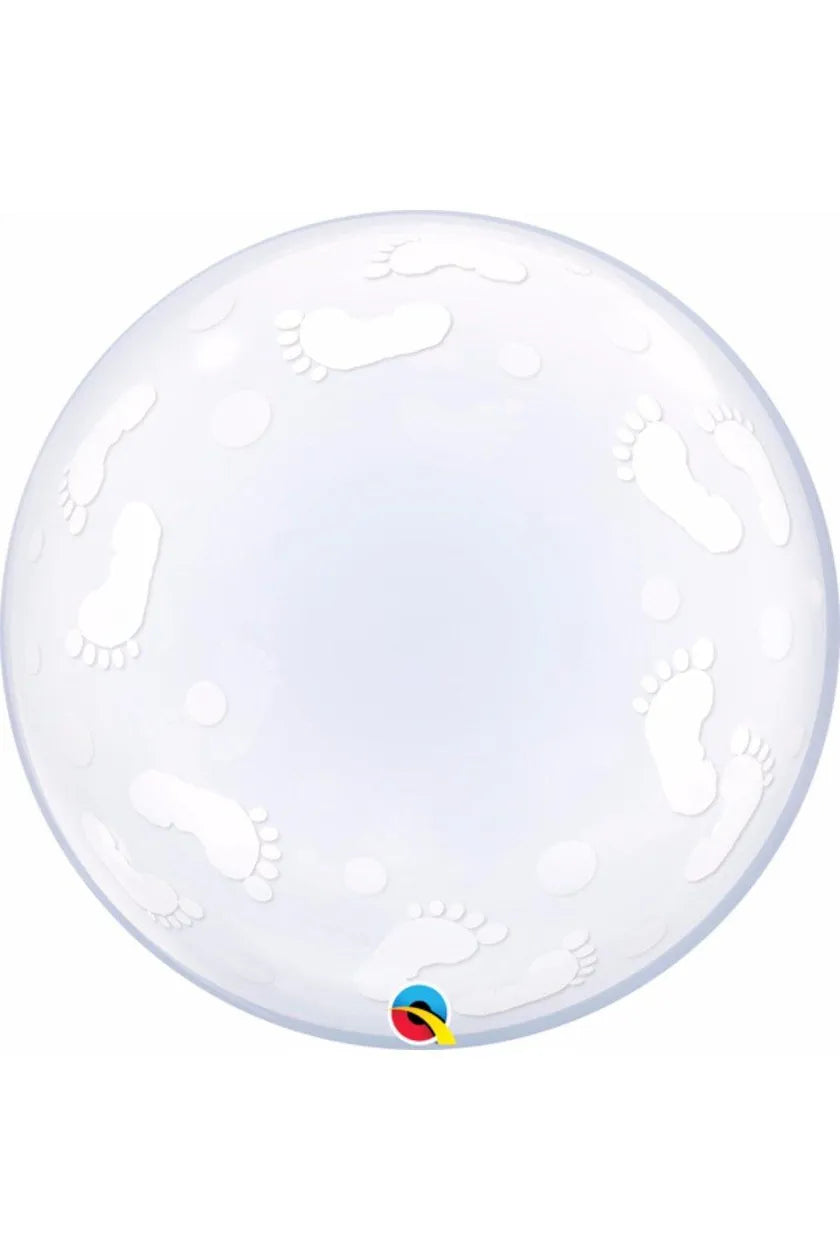 Qualatex 24" Deco Bubble - Baby Footprints