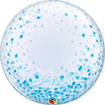 Qualatex 24" Deco Bubble - Blue Confetti Dots