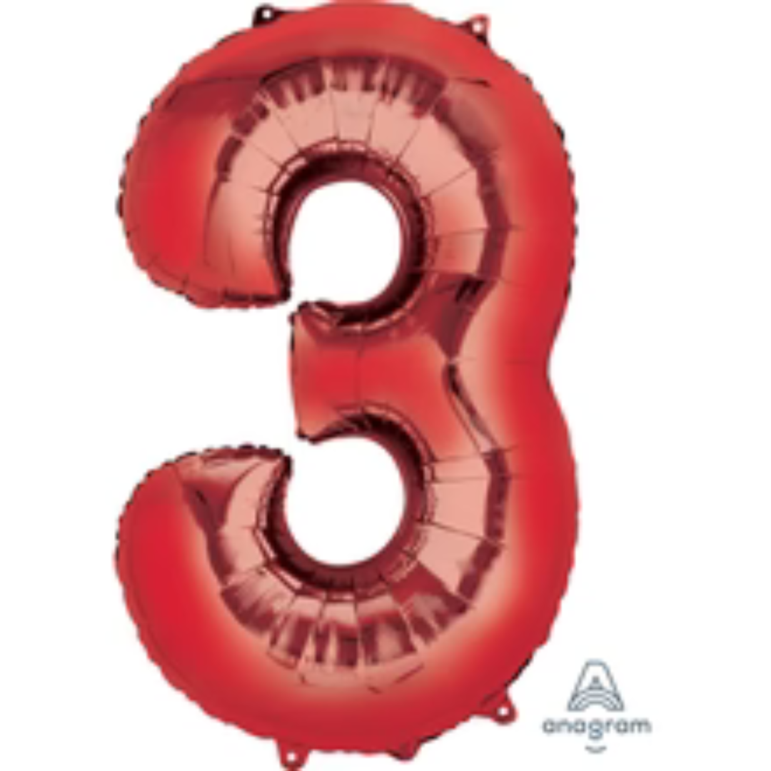 Anagram Red 34 inch Foil Numbers 0-9