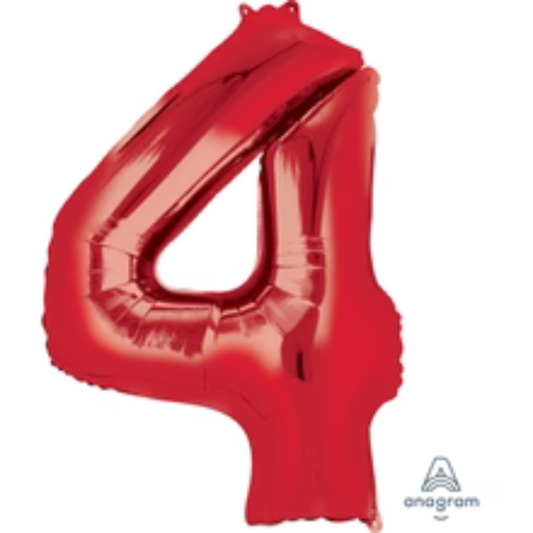 Anagram Red 34 inch Foil Numbers 0-9