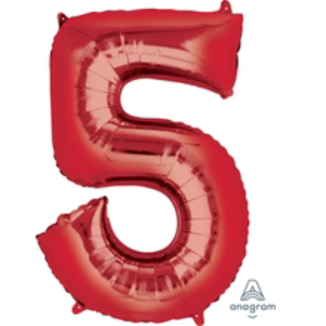 Anagram Red 34 inch Foil Numbers 0-9