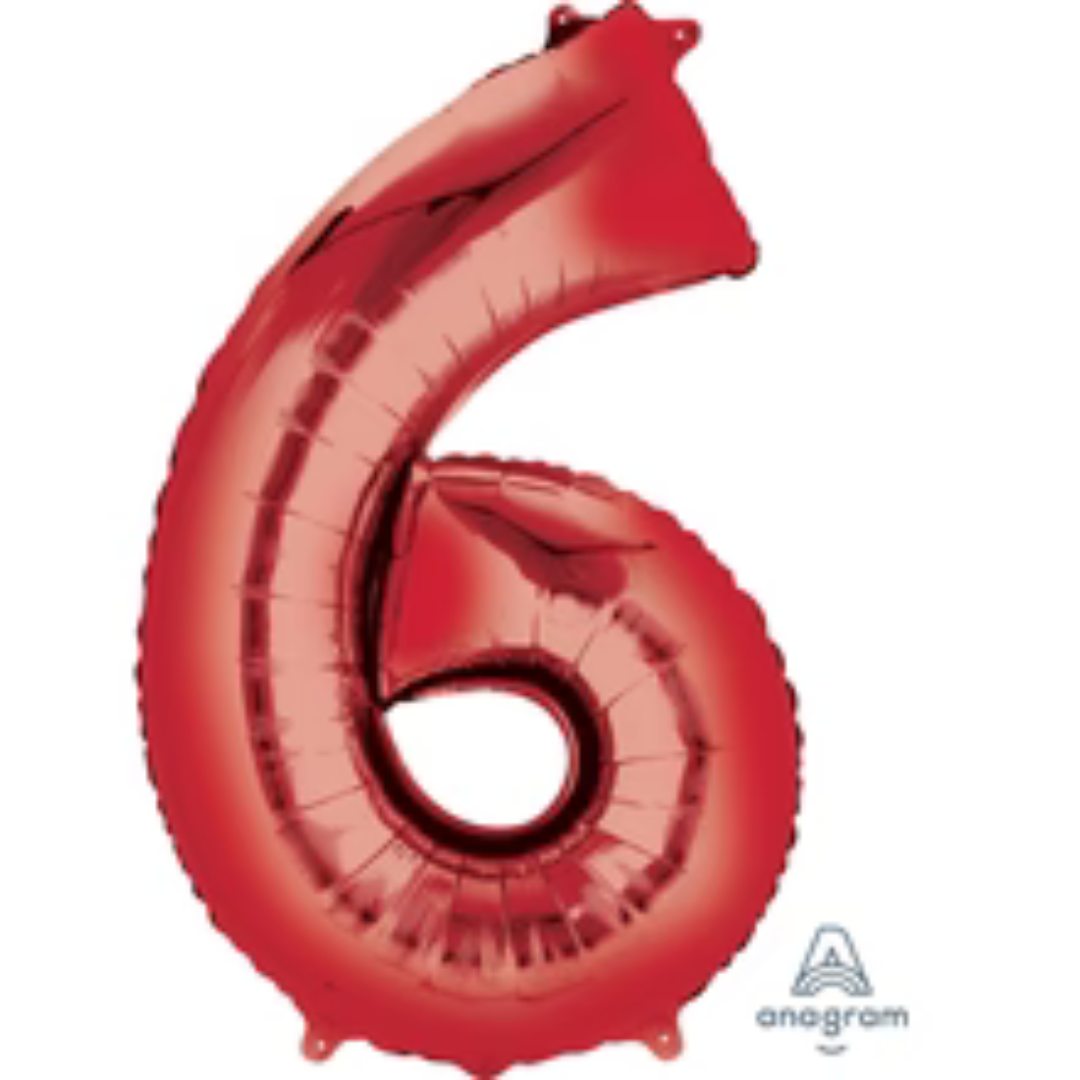 Anagram Red 34 inch Foil Numbers 0-9