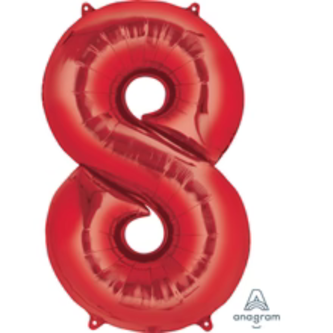 Anagram Red 34 inch Foil Numbers 0-9