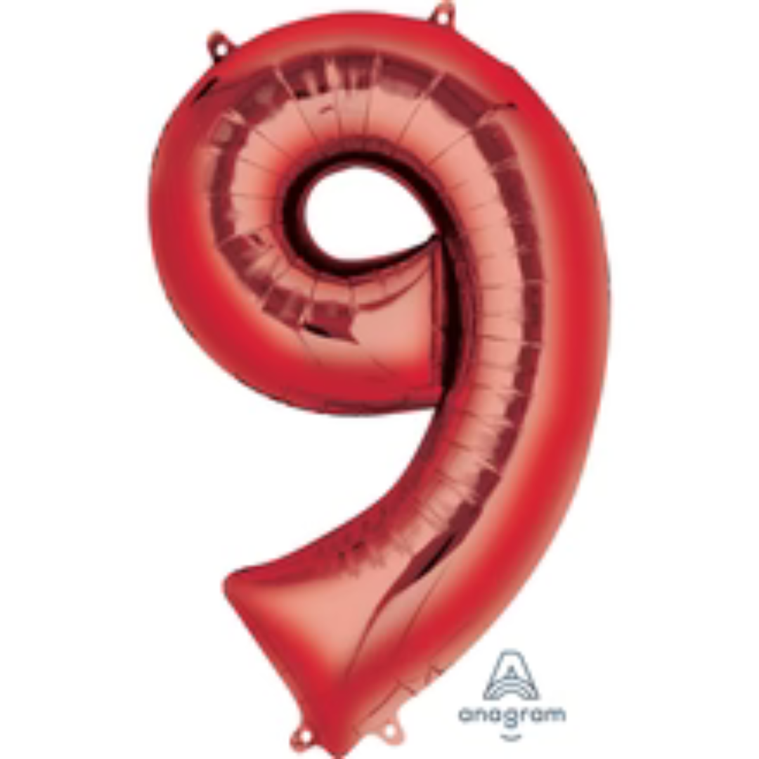 Anagram Red 34 inch Foil Numbers 0-9