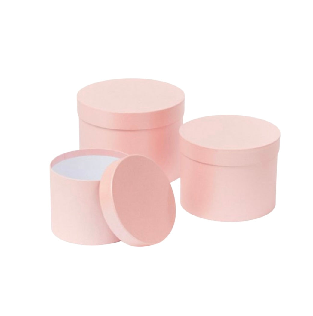 Light Pink Hat Box - Set of 3